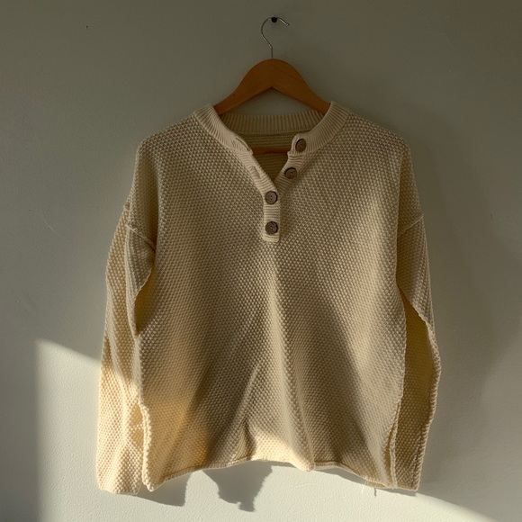 Amazon Fashion Cream Waffle Sweater - Picture 1 of 2